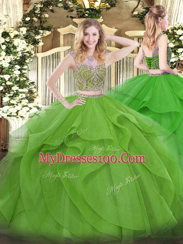 Luxurious Floor Length Sweet 16 Quinceanera Dress Scoop Sleeveless Lace Up