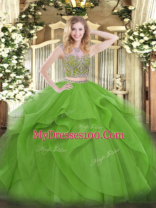 Luxurious Floor Length Sweet 16 Quinceanera Dress Scoop Sleeveless Lace Up