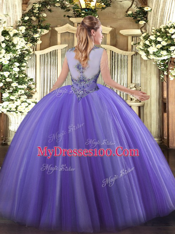 Rust Red Sleeveless Tulle Zipper Quinceanera Gowns for Sweet 16 and Quinceanera
