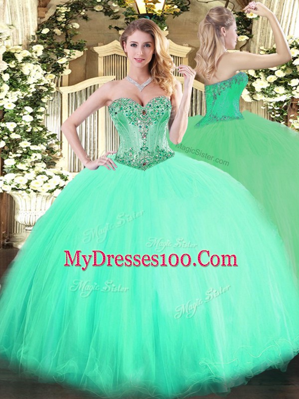 Enchanting Sleeveless Beading Lace Up Quinceanera Dresses
