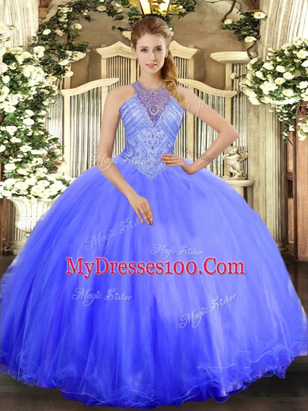 Popular Floor Length Ball Gowns Sleeveless Lavender Ball Gown Prom Dress Lace Up