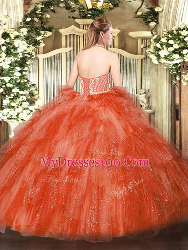 Lavender Sleeveless Beading and Ruffles Floor Length Quinceanera Dress