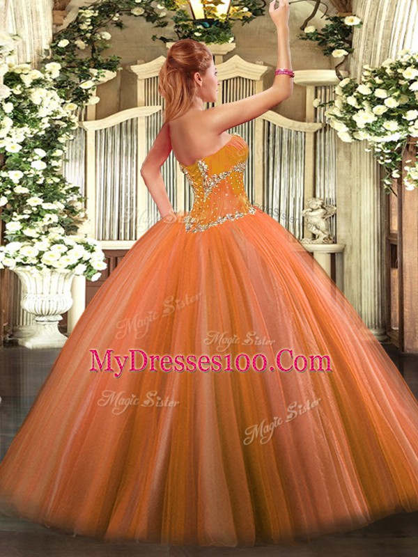 Sweetheart Sleeveless Zipper 15th Birthday Dress Fuchsia Tulle