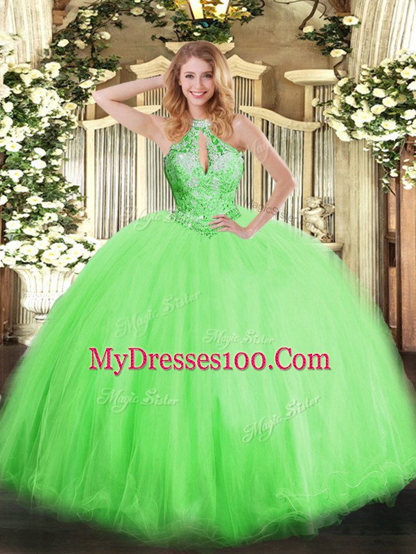 Sleeveless Beading Floor Length Sweet 16 Dresses
