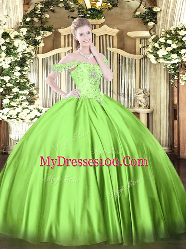 Floor Length Ball Gowns Sleeveless Sweet 16 Dress Lace Up