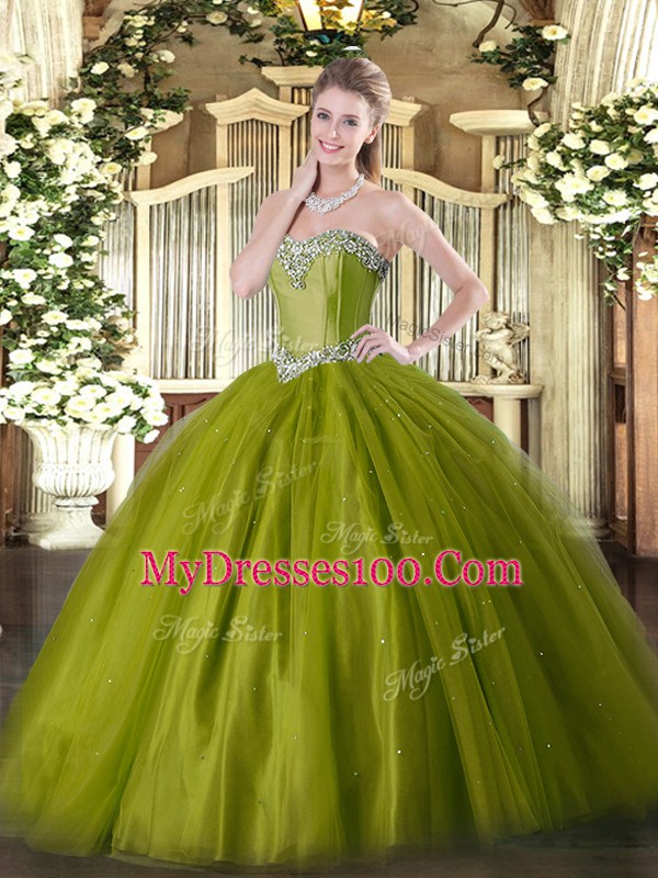 Edgy Sweetheart Sleeveless Tulle Sweet 16 Dress Beading Lace Up