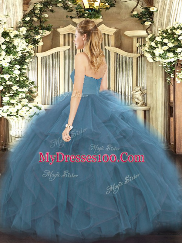 Fuchsia Ball Gowns Ruffles Sweet 16 Quinceanera Dress Zipper Tulle Sleeveless Floor Length