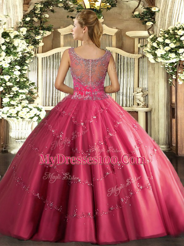 Glittering Floor Length Ball Gowns Sleeveless Aqua Blue Quince Ball Gowns Clasp Handle
