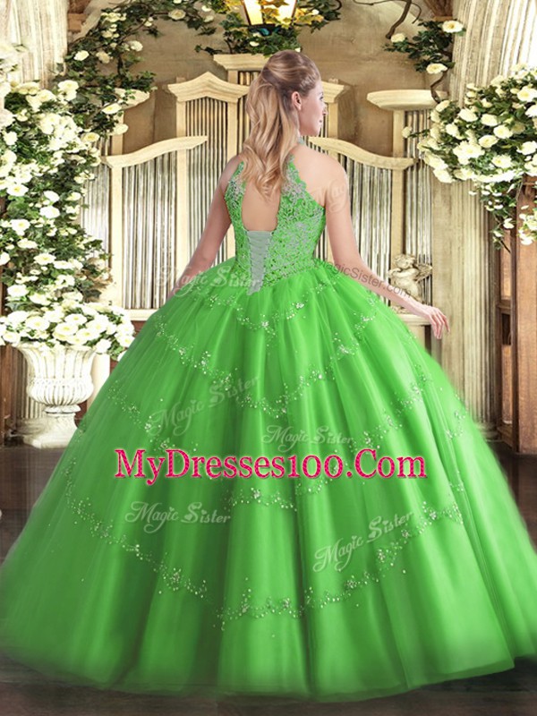 High End Halter Top Sleeveless Tulle Sweet 16 Quinceanera Dress Beading Lace Up