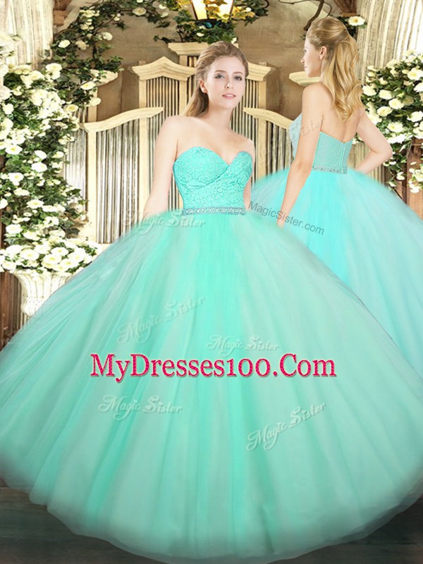 Cheap Ball Gowns Ball Gown Prom Dress Apple Green Sweetheart Tulle Sleeveless Floor Length Zipper