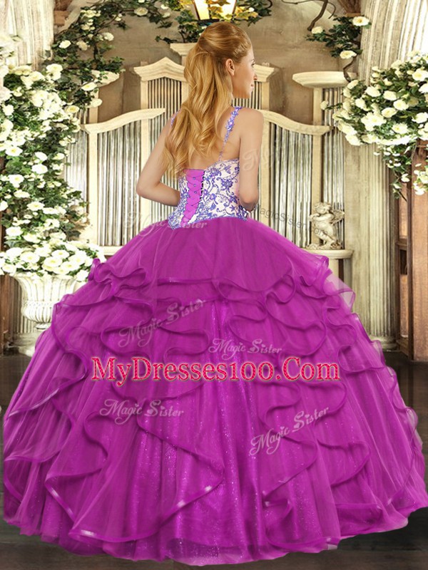 Fitting Teal Ball Gowns Beading and Ruffles Vestidos de Quinceanera Lace Up Tulle Sleeveless Floor Length