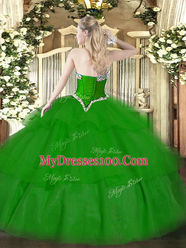 Gorgeous Rust Red Tulle Lace Up Sweetheart Sleeveless Floor Length Sweet 16 Quinceanera Dress Beading and Ruffled Layers
