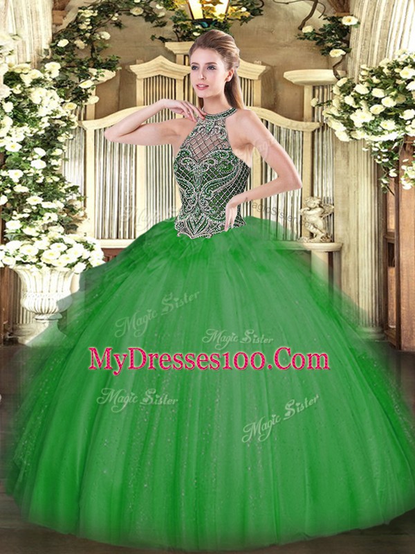 Best Selling Sleeveless Lace Up Floor Length Beading Quinceanera Dresses