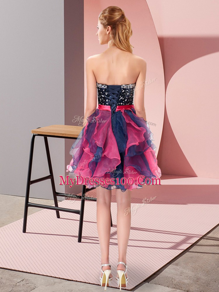 Mini Length A-line Sleeveless Multi-color Prom Dress Lace Up