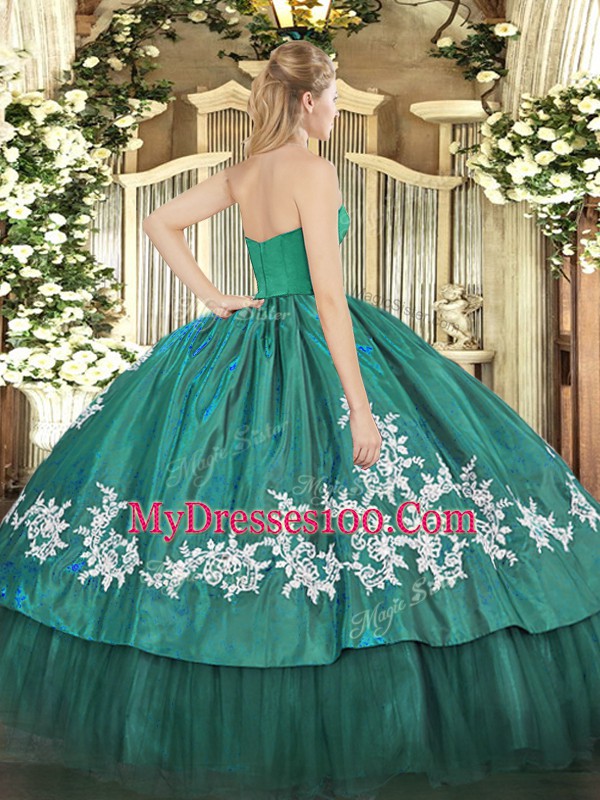 Floor Length Quinceanera Gowns Organza and Taffeta Sleeveless Embroidery