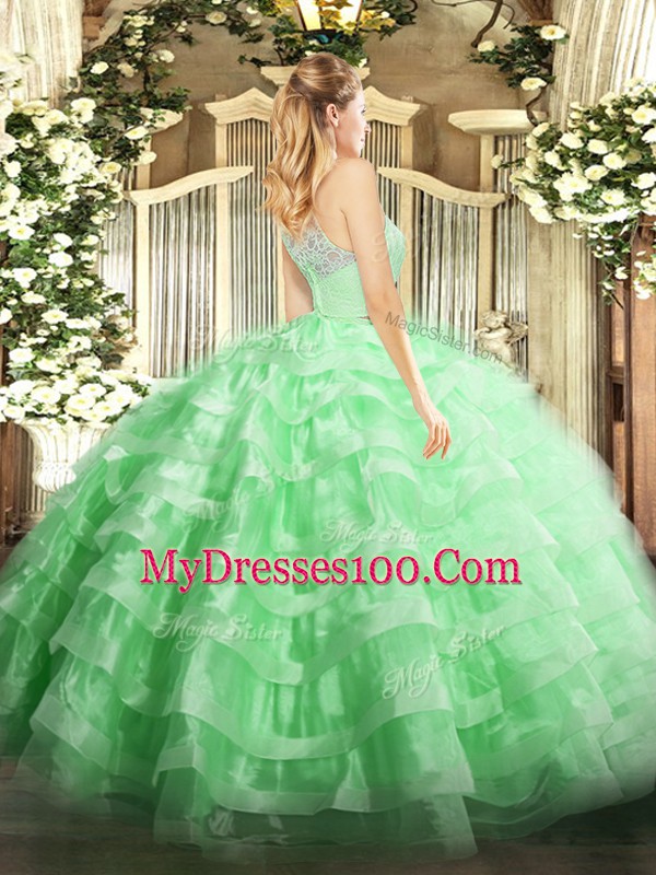 Floor Length Two Pieces Sleeveless Lavender Vestidos de Quinceanera Zipper