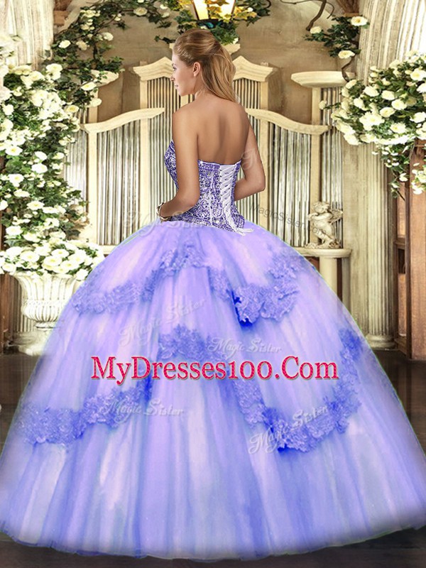 Pink Ball Gowns Sweetheart Sleeveless Tulle Floor Length Lace Up Beading and Appliques and Ruffles Sweet 16 Quinceanera Dress