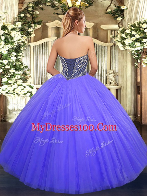 Floor Length Ball Gowns Sleeveless Lavender Quinceanera Dress Lace Up