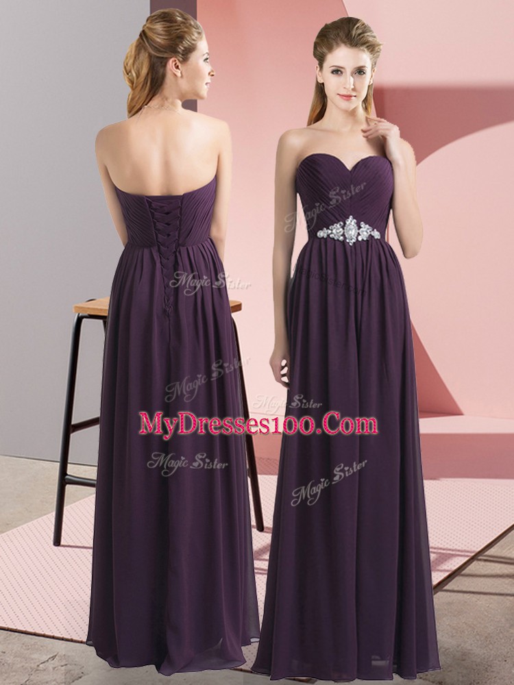 Latest Chiffon Sleeveless Floor Length Dress for Prom and Beading
