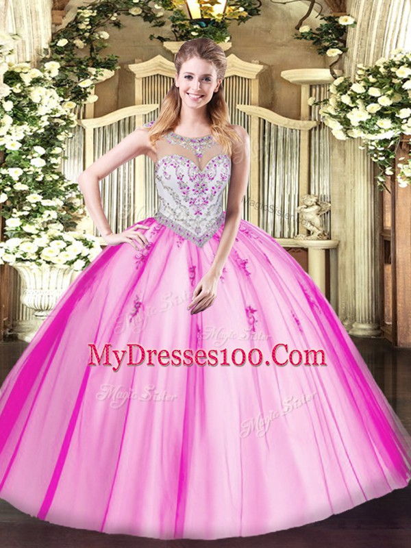 Top Selling Beading and Appliques Quinceanera Dresses Lilac Zipper Sleeveless Floor Length