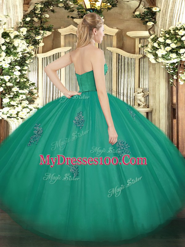 Best Selling Eggplant Purple Zipper Quinceanera Gowns Appliques Sleeveless Floor Length