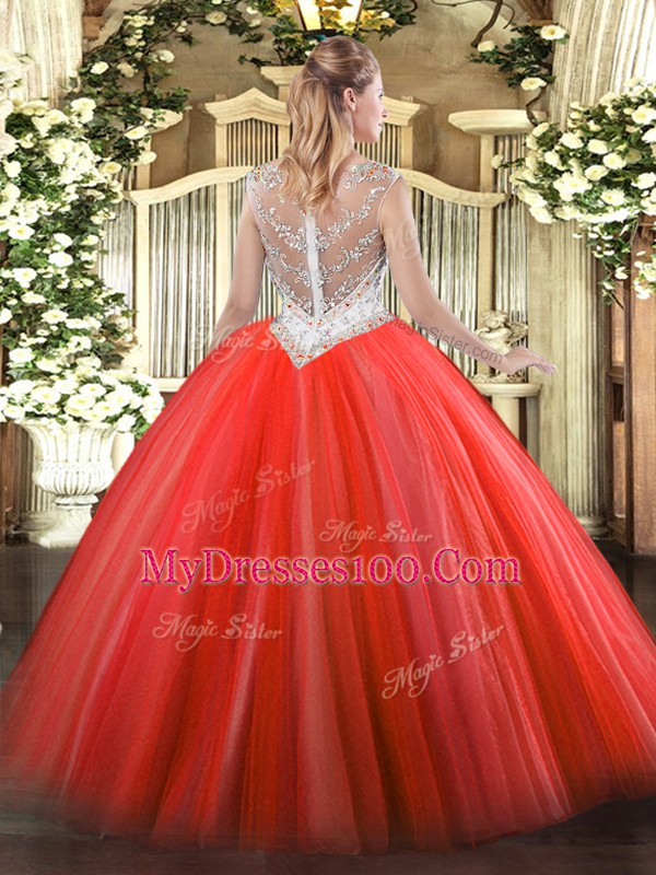 Affordable Sleeveless Beading Zipper Quinceanera Gowns