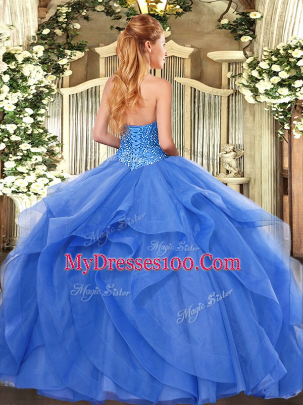Sumptuous Lilac Sleeveless Tulle Lace Up 15th Birthday Dress for Military Ball and Sweet 16 and Quinceanera