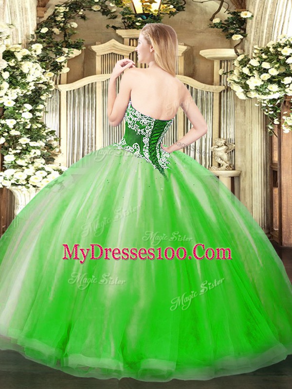 Dynamic Tulle Sleeveless Floor Length Quinceanera Dresses and Beading and Ruffles