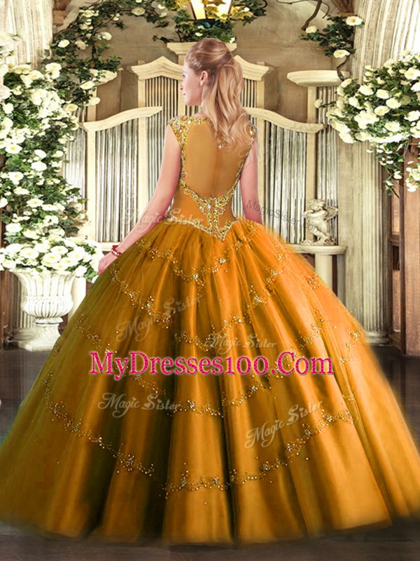 Eye-catching Green 15th Birthday Dress Military Ball and Sweet 16 and Quinceanera with Beading and Appliques Scoop Sleeveless Zipper