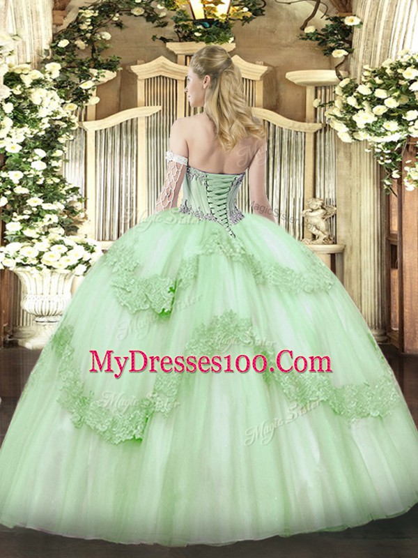 Sweetheart Sleeveless Lace Up Ball Gown Prom Dress Lavender Tulle