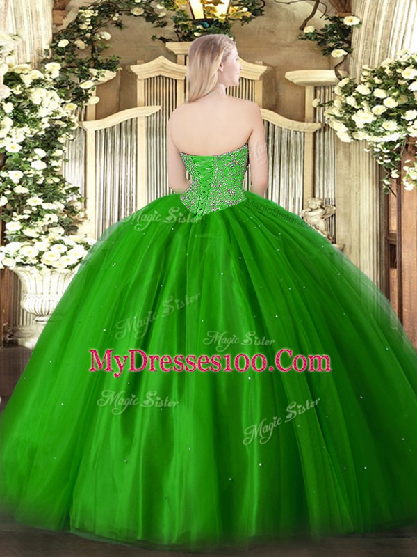 Floor Length Purple Quinceanera Dress Tulle Sleeveless Beading