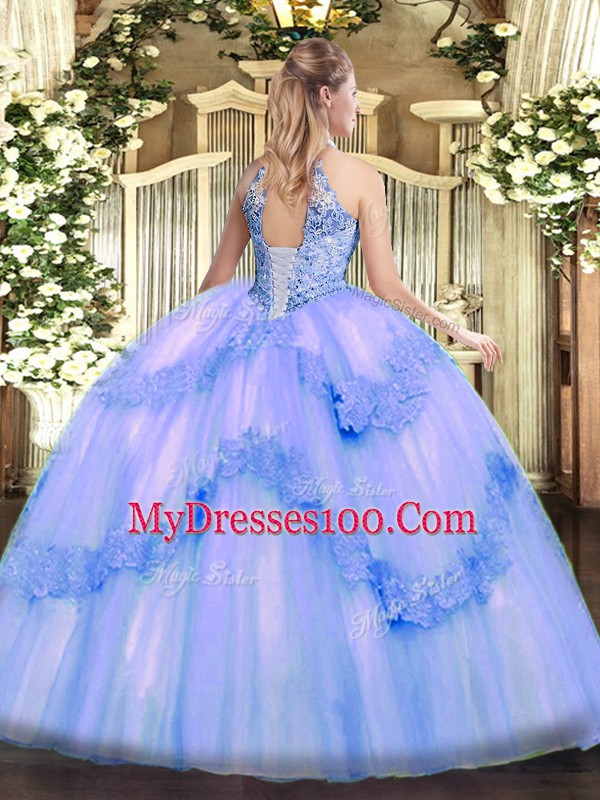 Fine Floor Length Lace Up Sweet 16 Dresses Apple Green for Military Ball and Sweet 16 and Quinceanera with Appliques and Sequins