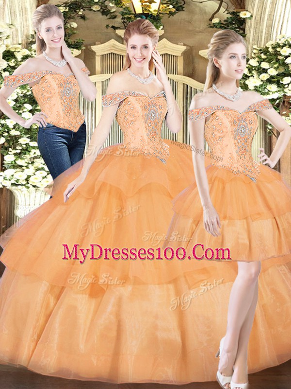 Sleeveless Lace Up Floor Length Beading and Ruffled Layers Quinceanera Dresses