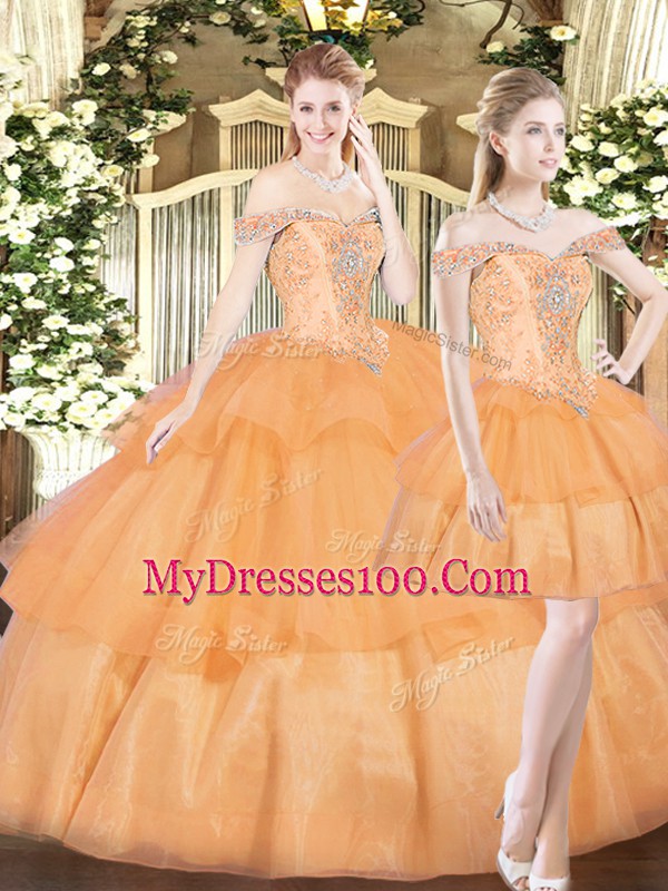 Sleeveless Lace Up Floor Length Beading and Ruffled Layers Quinceanera Dresses