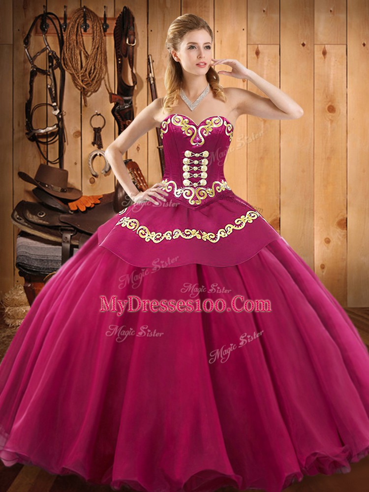 Ruffles Sweet 16 Quinceanera Dress Fuchsia Lace Up Sleeveless Floor Length