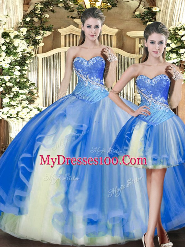 Sleeveless Beading Lace Up Sweet 16 Quinceanera Dress