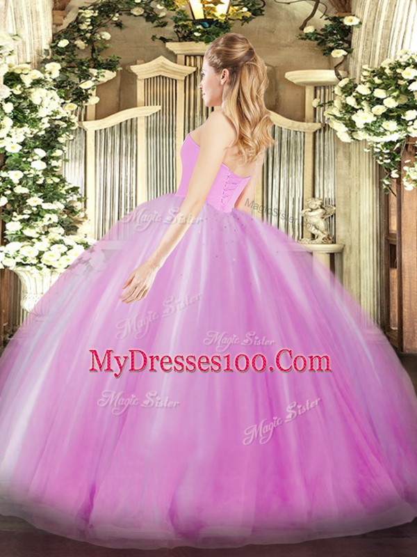 Sweetheart Sleeveless Sweet 16 Dresses Floor Length Ruffles Champagne Tulle