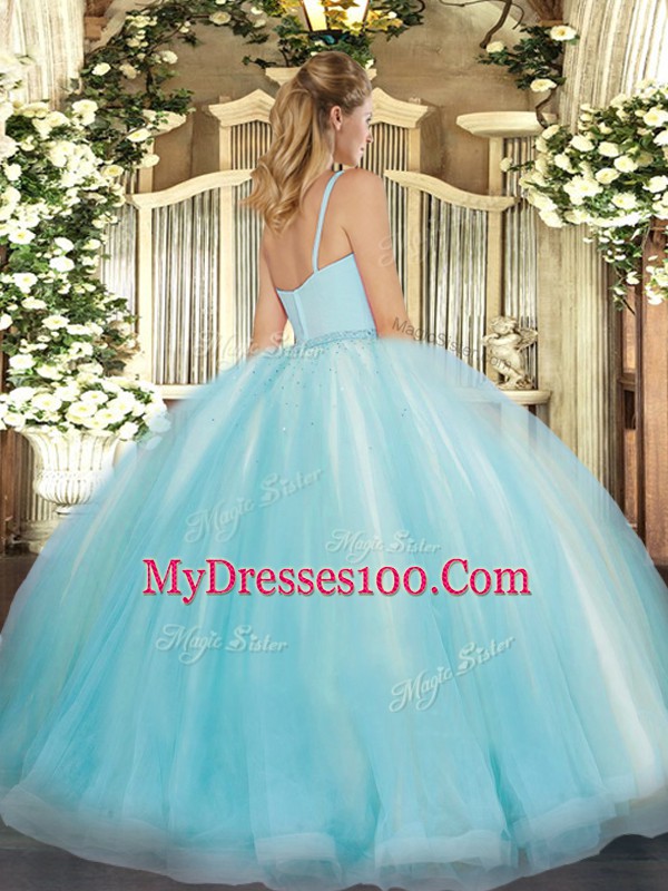 Classical Sleeveless Tulle Floor Length Zipper 15 Quinceanera Dress in Coral Red with Beading