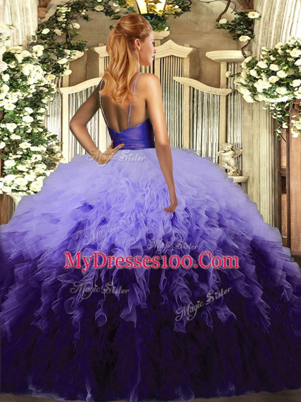 Dramatic Sleeveless Ruffles Backless Quinceanera Dresses