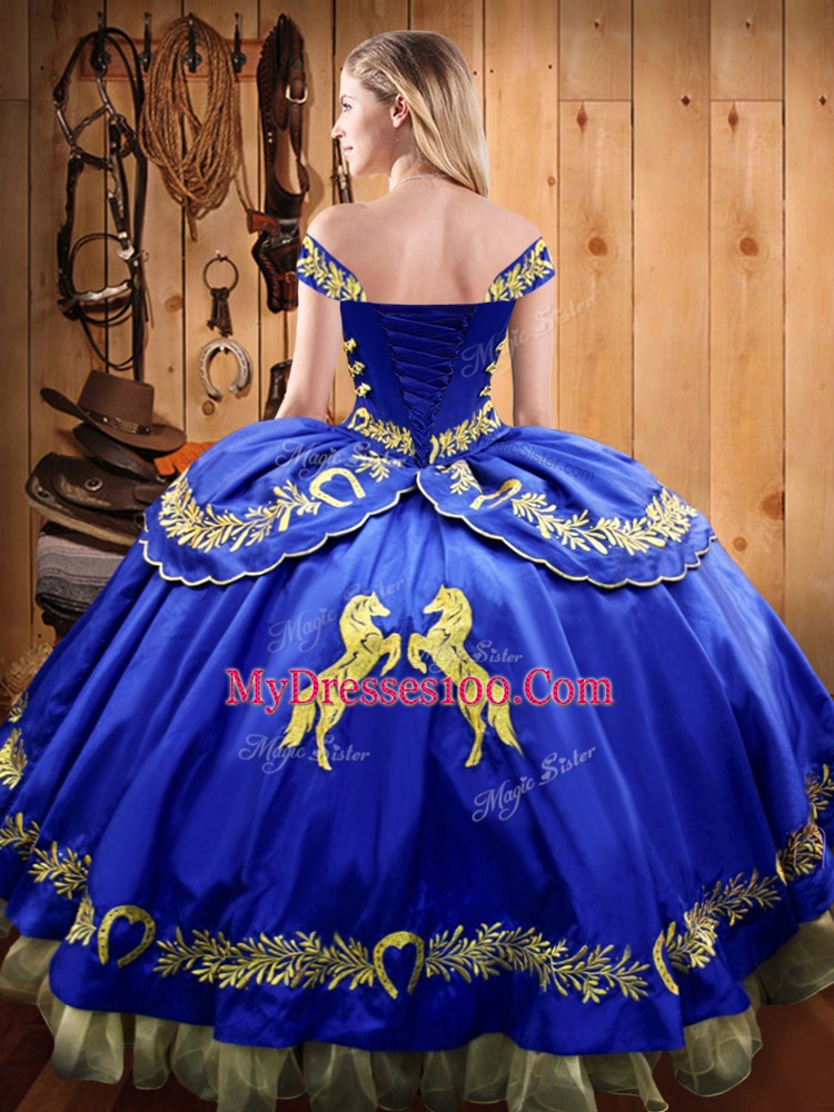 Vintage Purple Sleeveless Beading and Embroidery Floor Length Quince Ball Gowns