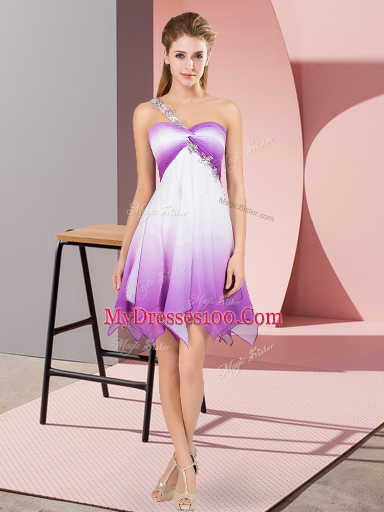 Perfect Sleeveless Lace Up Asymmetrical Beading