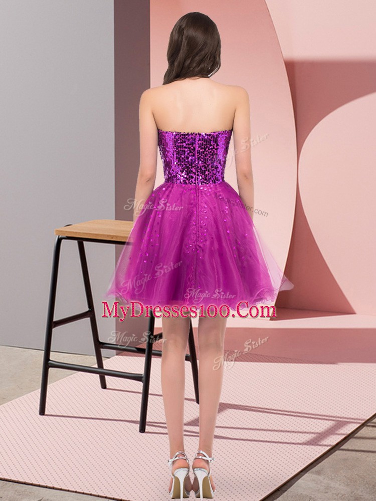 Fine Green Sleeveless Sequins Mini Length Party Dress