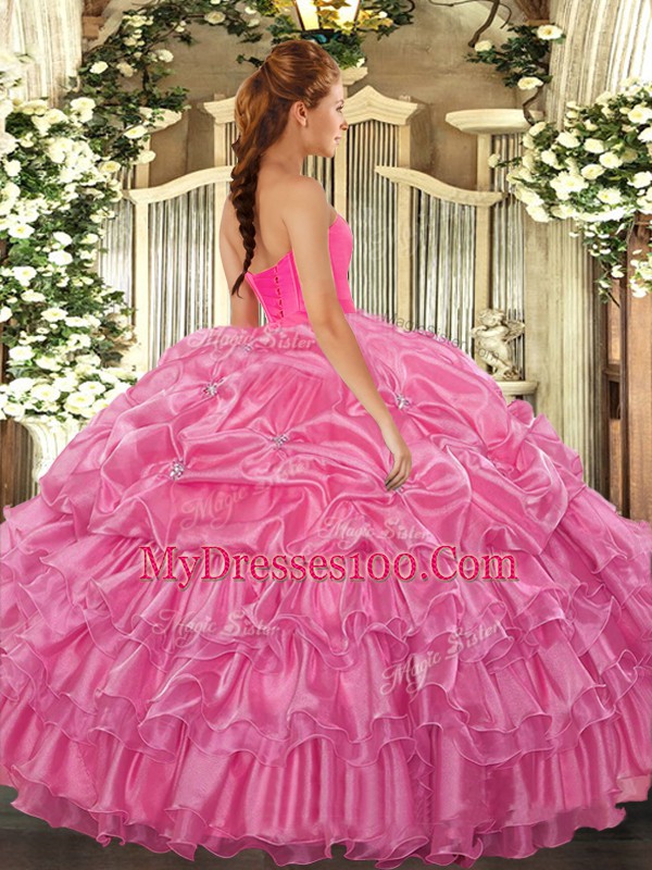 Latest Sleeveless Lace Up Floor Length Beading and Ruffled Layers Sweet 16 Dresses