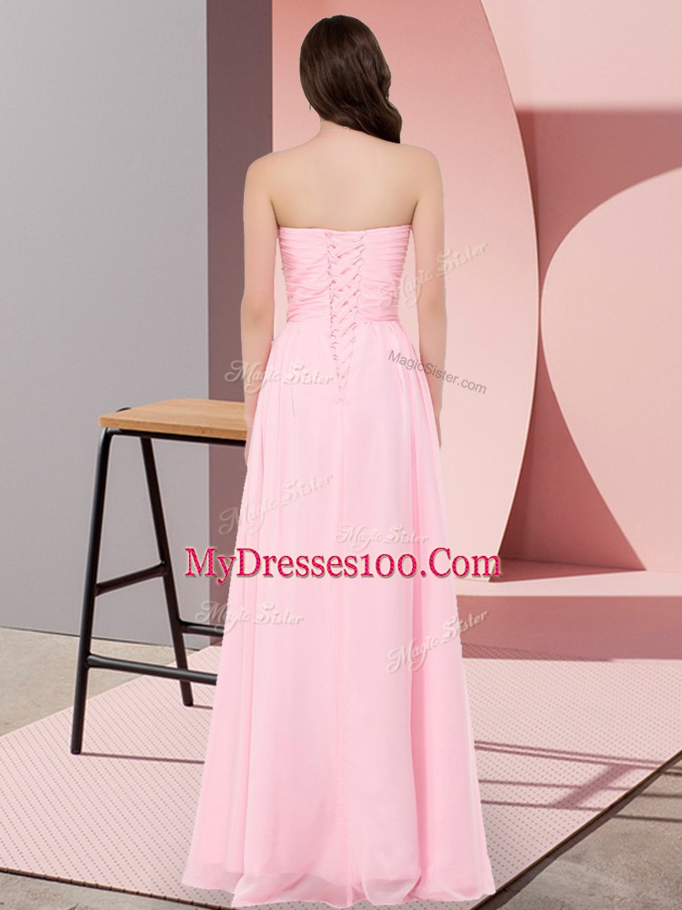 Chiffon Sleeveless Floor Length Prom Party Dress and Appliques