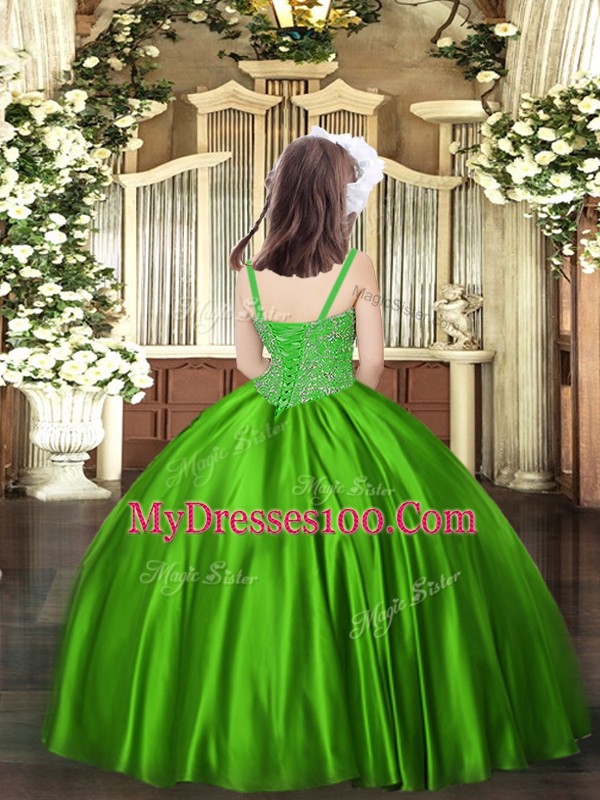 Hot Sale Sleeveless Beading Lace Up Evening Gowns
