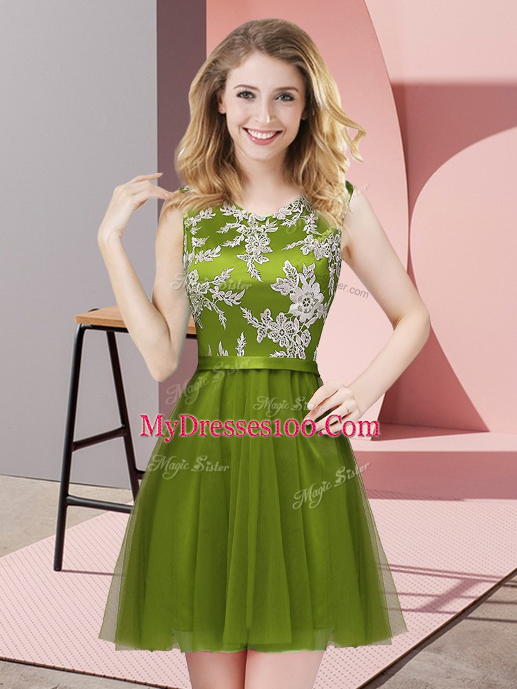 Custom Fit Sleeveless Lace Side Zipper Bridesmaid Gown