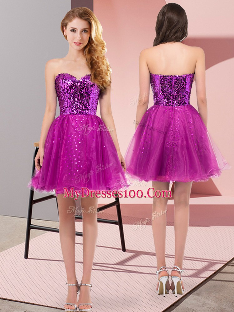 Tulle Sleeveless Mini Length and Sequins