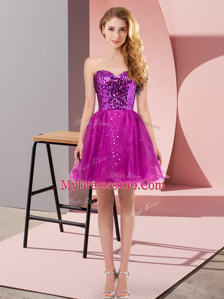 Tulle Sleeveless Mini Length and Sequins
