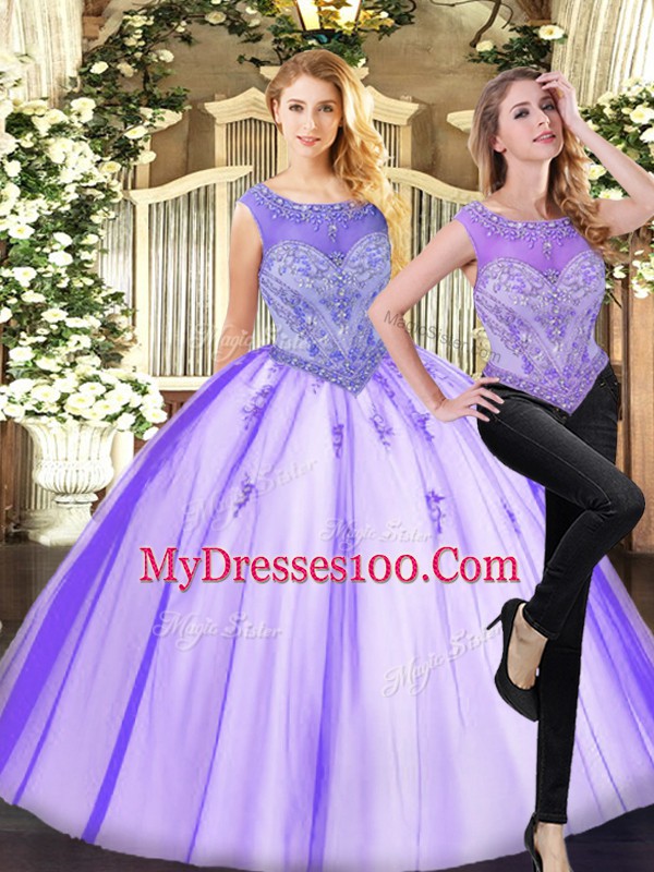 Sleeveless Beading Zipper 15 Quinceanera Dress