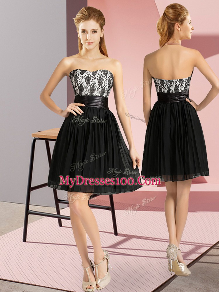 Beautiful Black Prom Party Dress Prom and Party with Lace Sweetheart Sleeveless Zipper